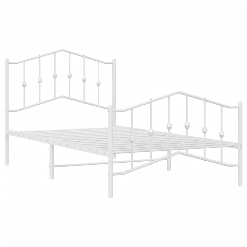 vidaXL Estructura cama sin colchón con estribo metal blanco 100x190 cm