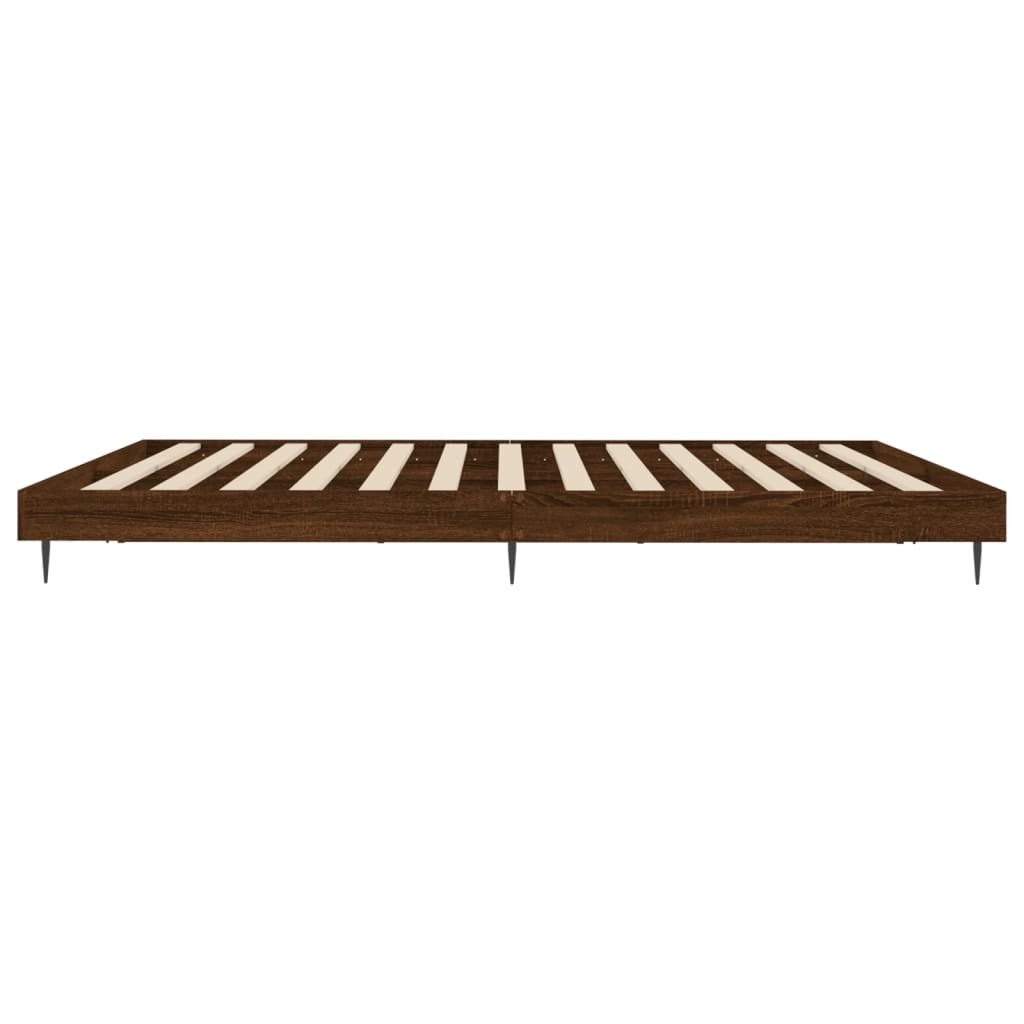 vidaXL Estructura de cama sin colchón madera marrón roble 150x200 cm