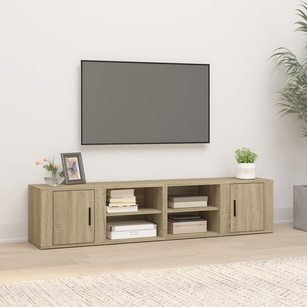 vidaXL Mueble TV 2 uds madera contrachapada roble Sonoma 80x31,5x36 cm