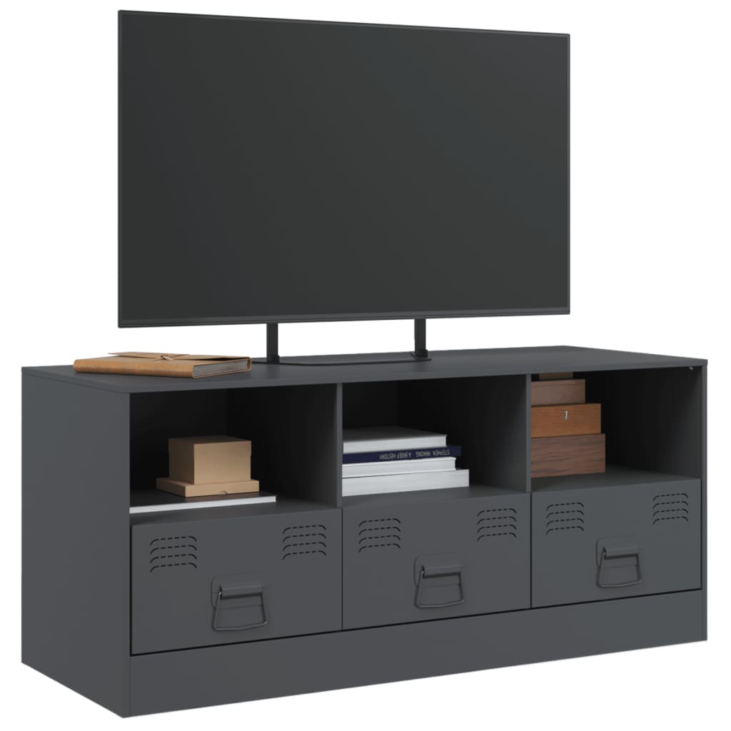 vidaXL Mueble para TV de acero gris antracita 99x39x44 cm