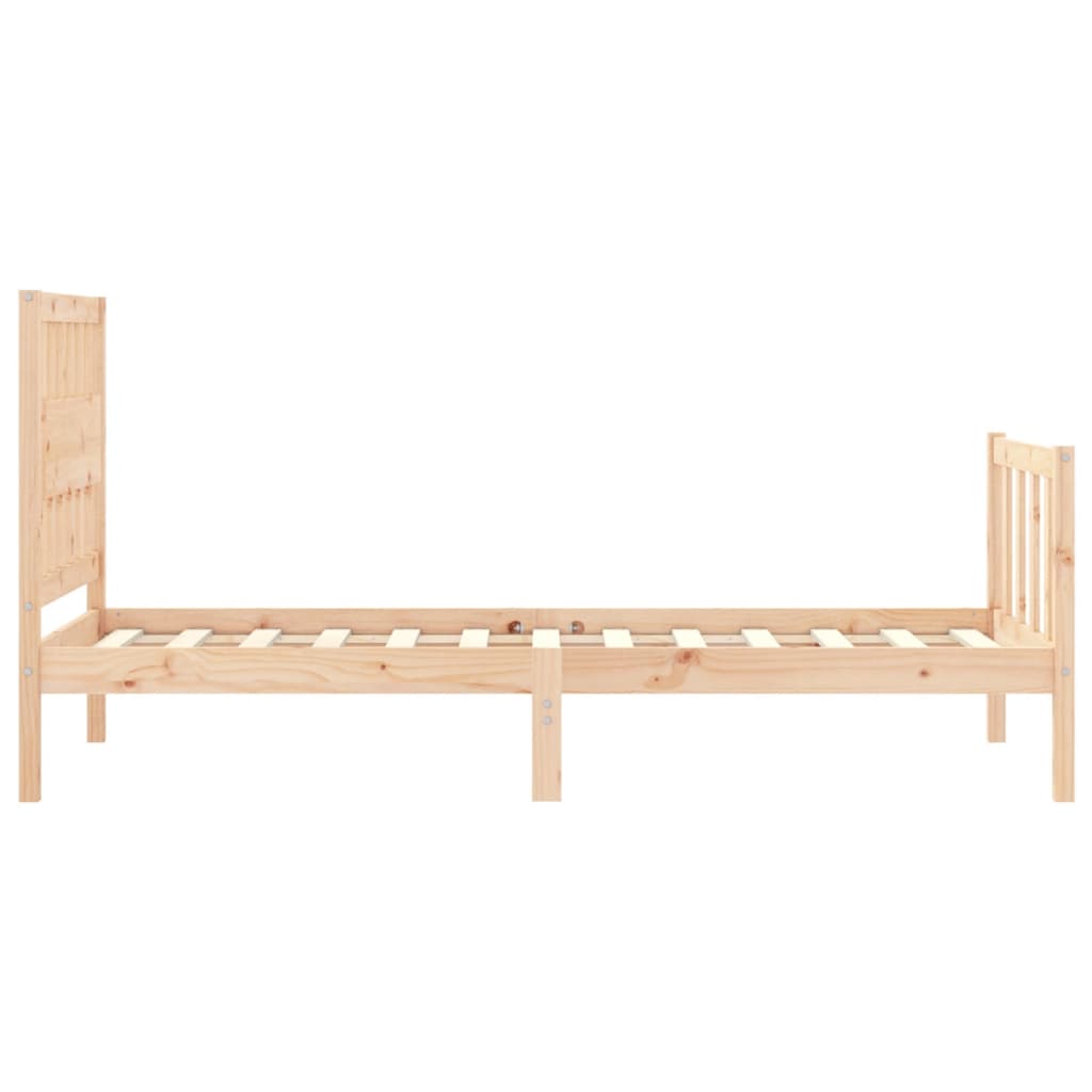 vidaXL Estructura de cama con cabecero madera maciza