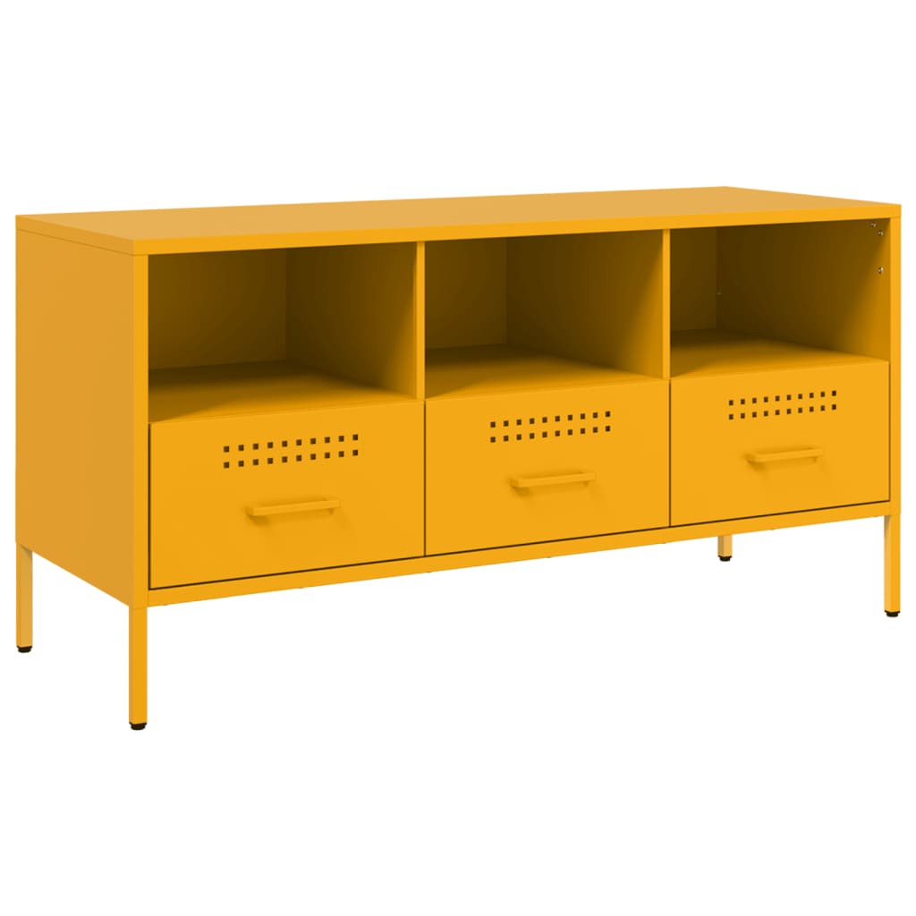 vidaXL Mueble para TV acero amarillo mostaza 100,5x39x50,5 cm