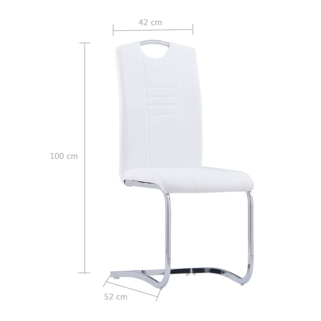 vidaXL Juego de comedor 7 piezas cuero sintético blanco