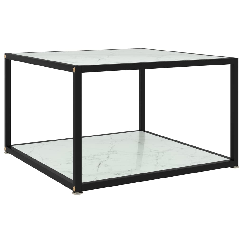 vidaXL Mesa de centro blanco vidrio templado 60x60x35 cm