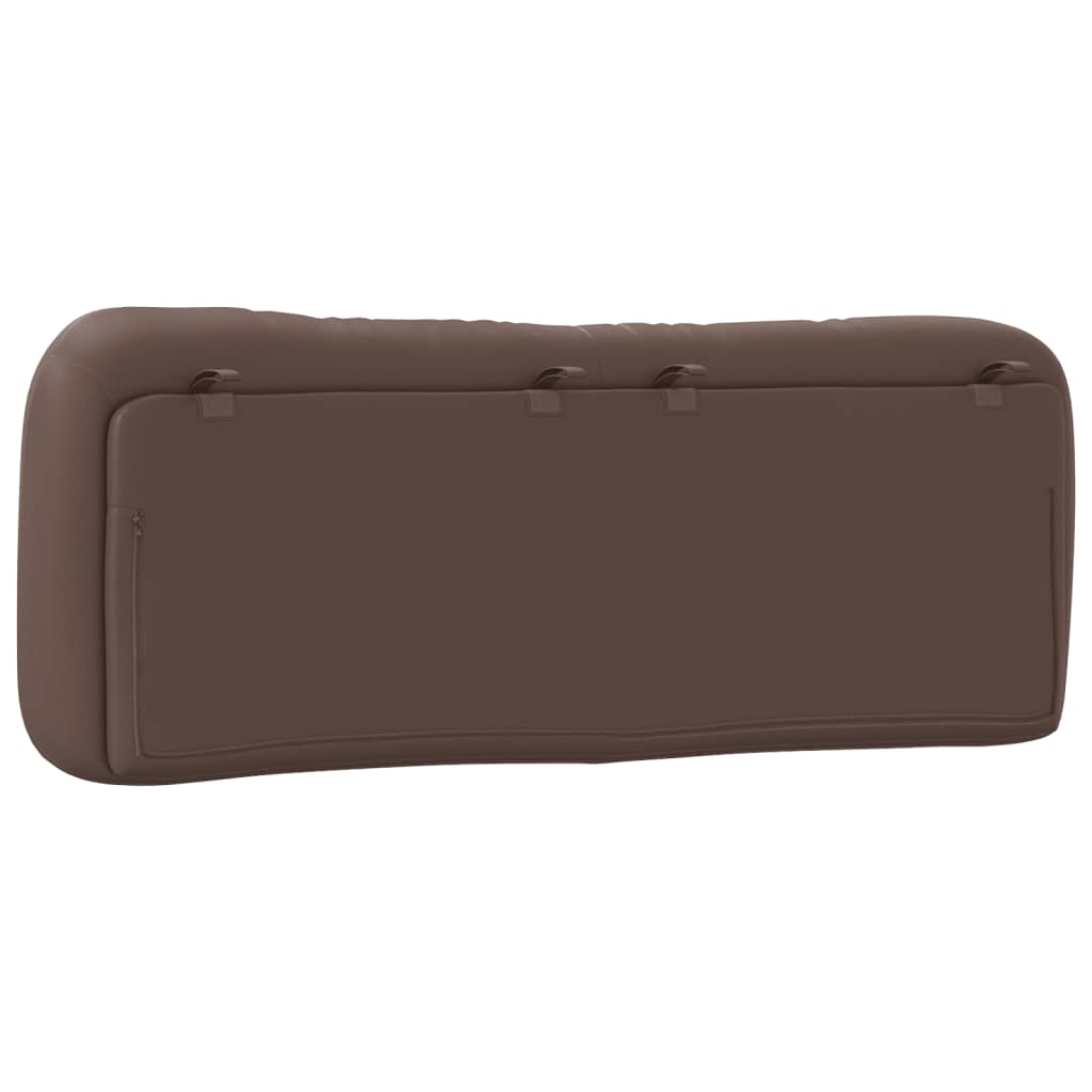 vidaXL Cabecero de cama acolchado cuero sintético marrón 120 cm