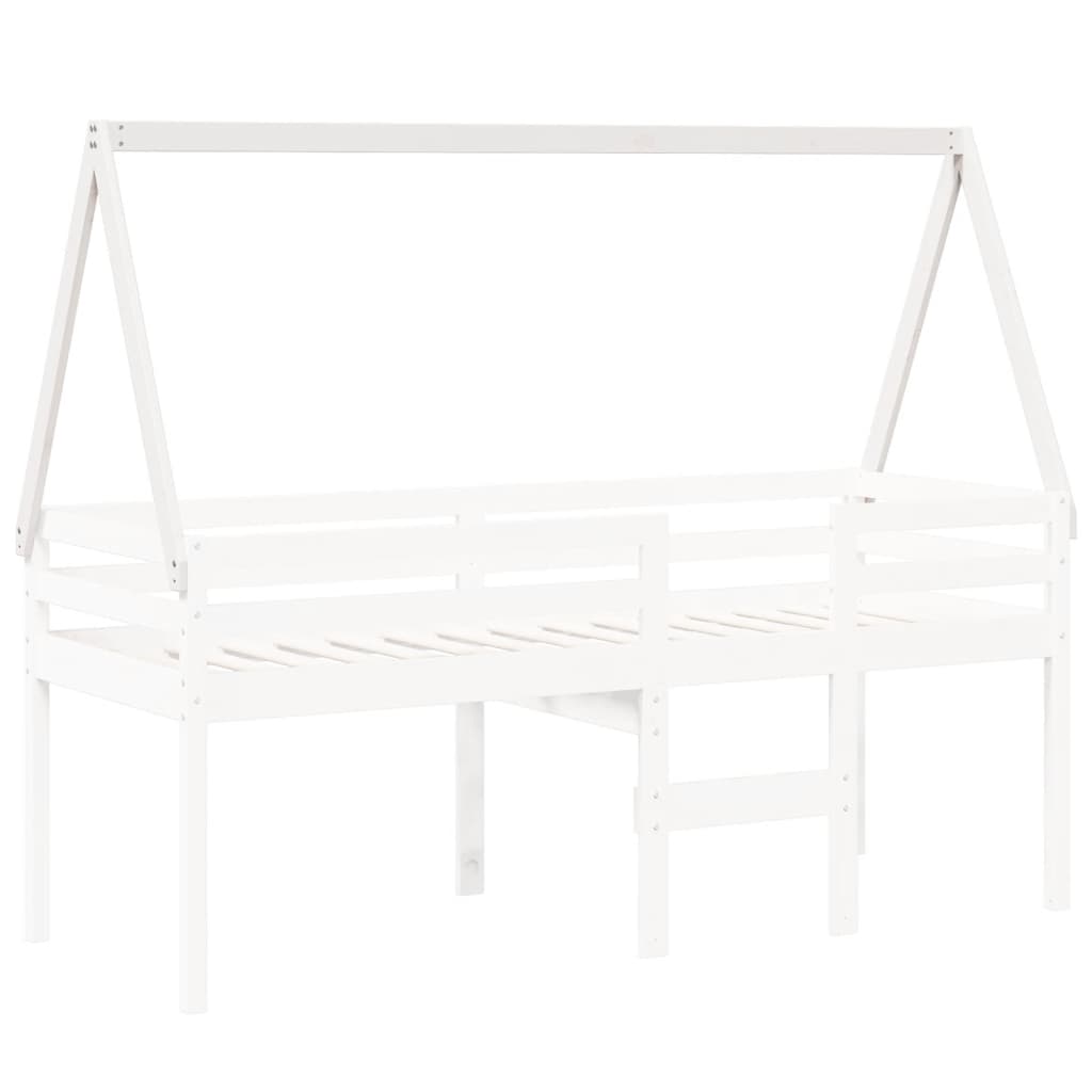 vidaXL Techo de cama infantil madera maciza blanco 199x80,5x88 cm