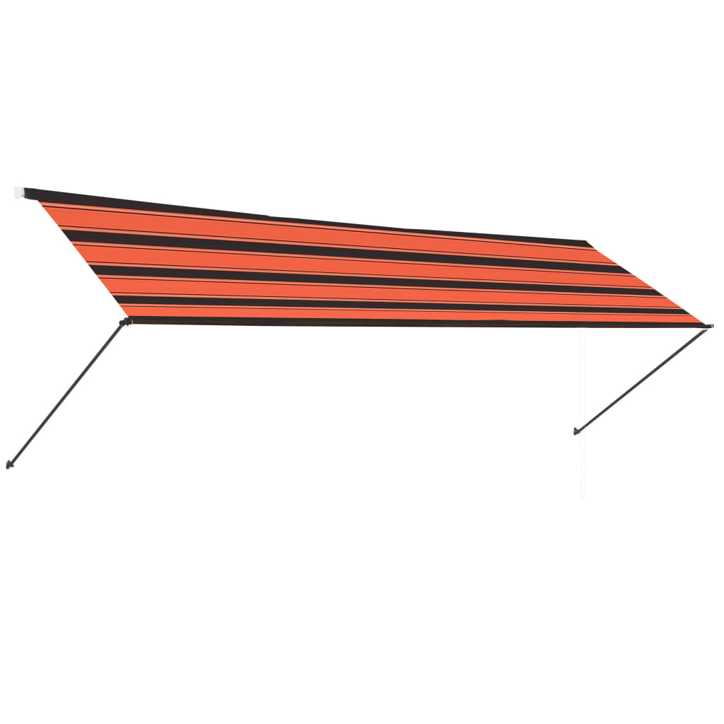 vidaXL Toldo retráctil con LED naranja y marrón 300x150 cm