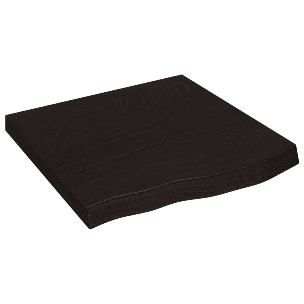 vidaXL Tablero mesa madera roble tratada marrón oscuro 60x60x(2-6) cm