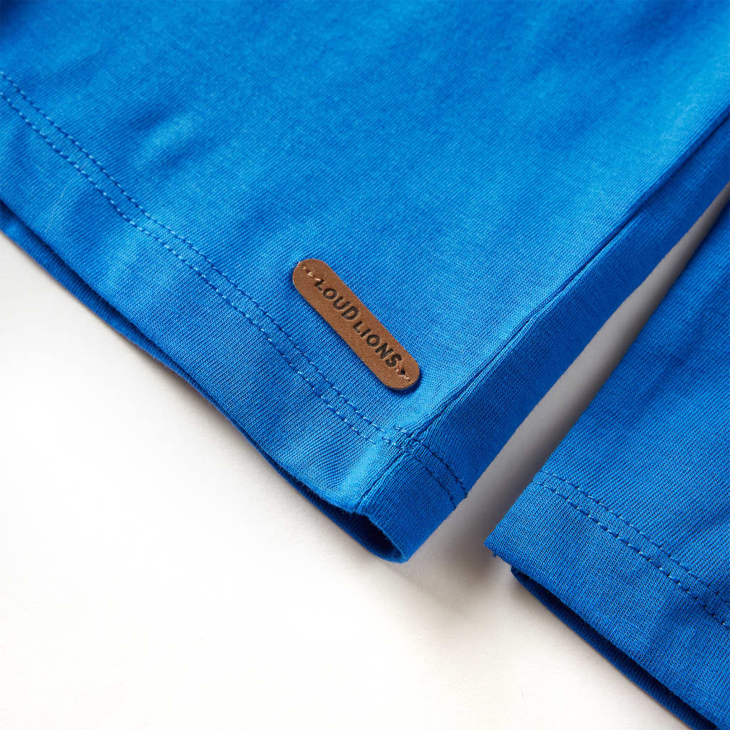 Camiseta infantil de manga larga azul cobalto 128