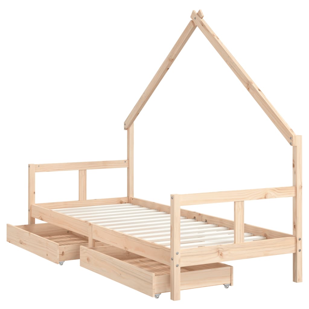 vidaXL Estructura de cama para niños con cajones madera pino 80x200 cm