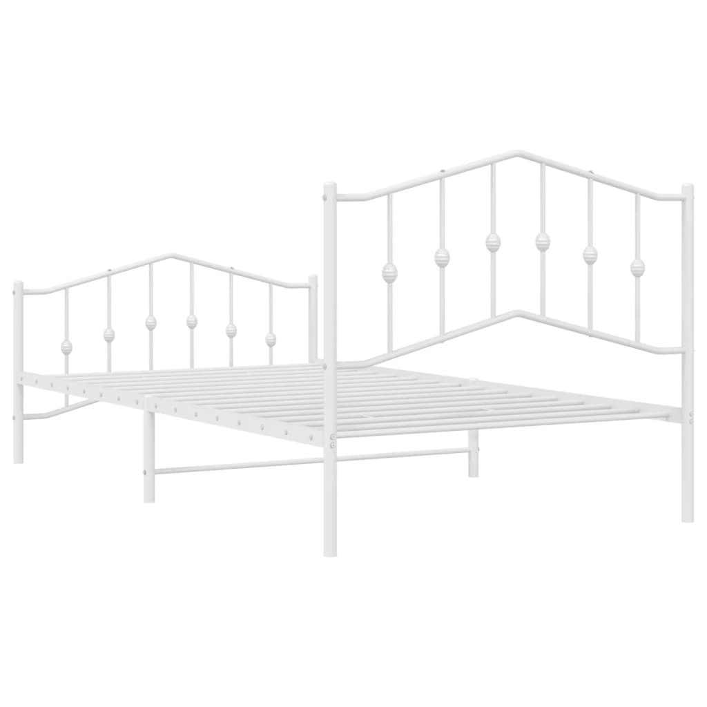 vidaXL Estructura cama sin colchón con estribo metal blanco 100x200 cm