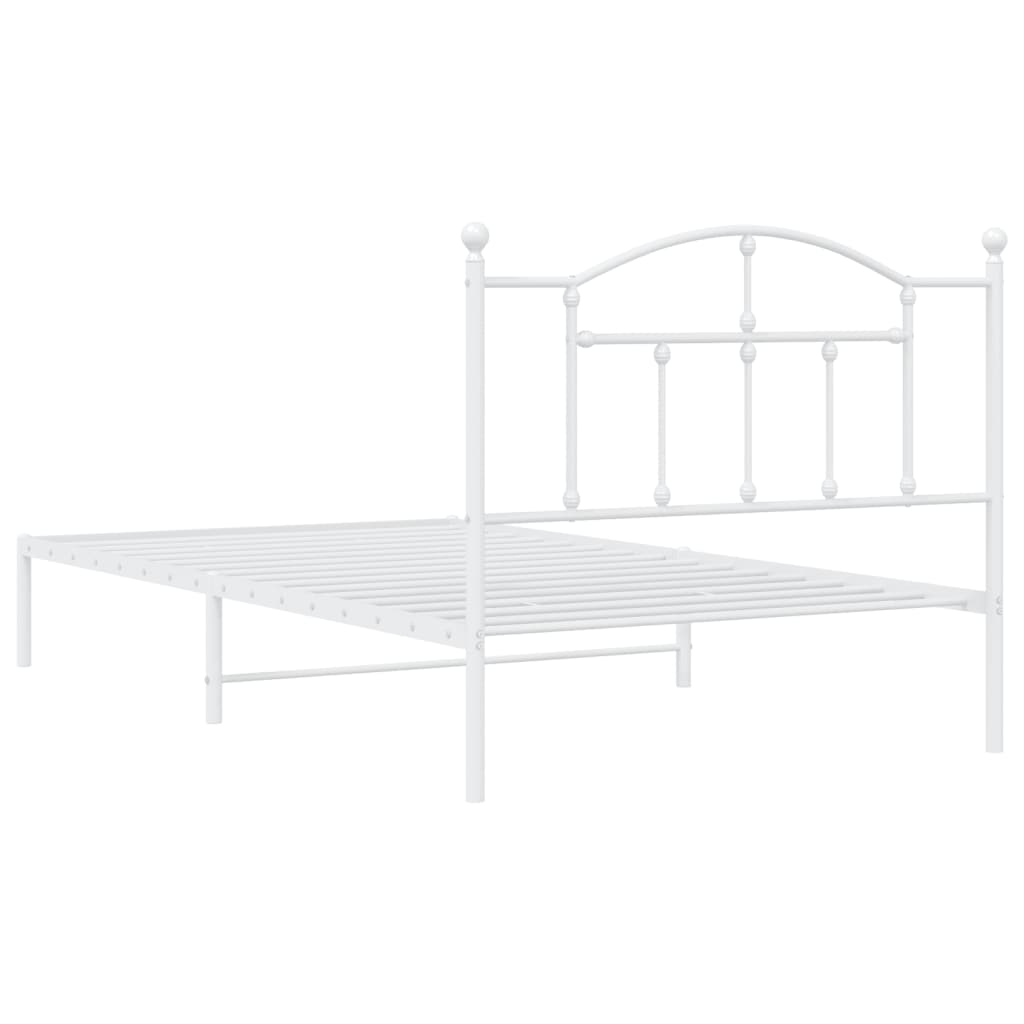 vidaXL Estructura cama sin colchón con cabecero metal blanco 100x200cm