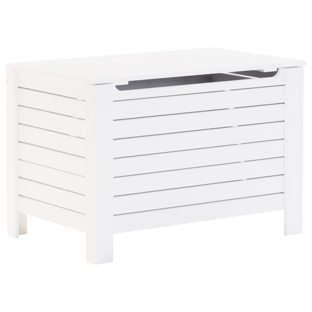 vidaXL Caja de almacenaje y tapa RANA madera maciza blanca 100x49x54cm