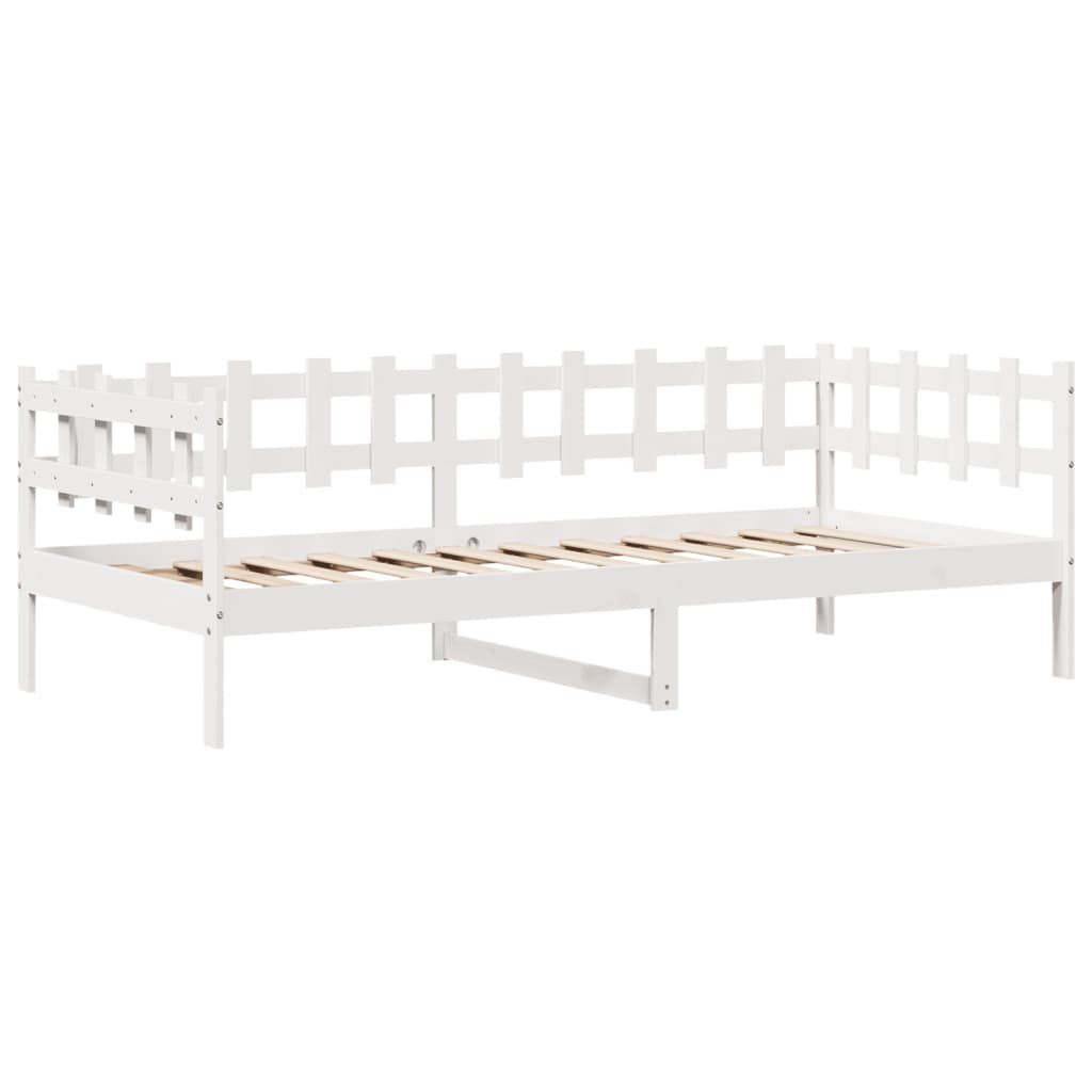 vidaXL Sofá cama con cajones madera maciza de pino blanca 80x200 cm