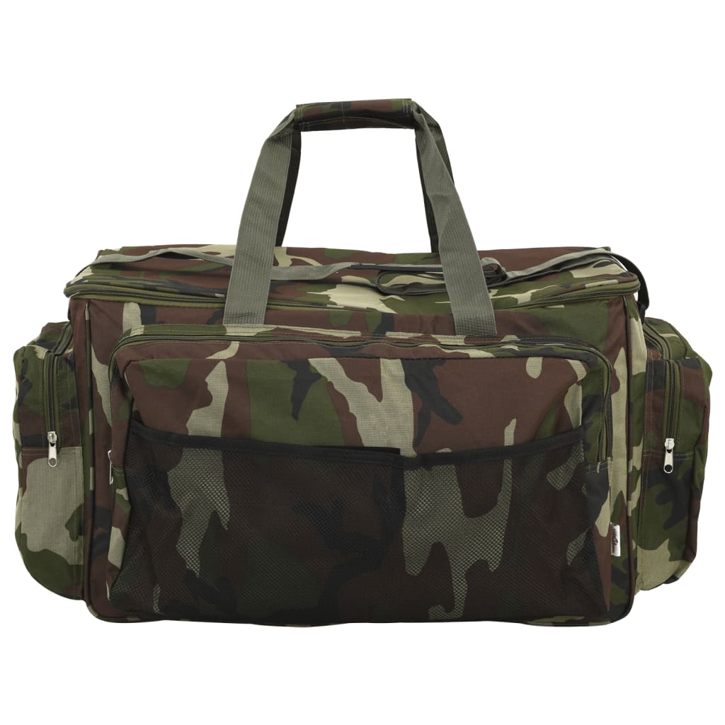 vidaXL Bolso de pesca impermeable tela Oxford verde camuflaje