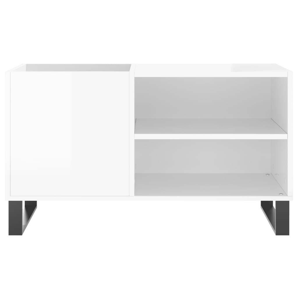 vidaXL Mueble de discos madera de ingeniería blanco brillo 85x38x48 cm