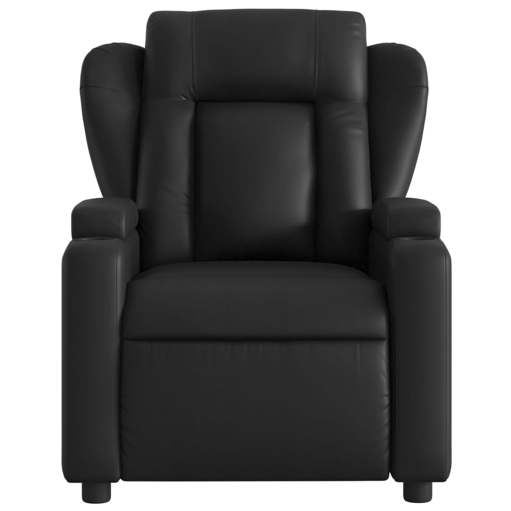 vidaXL Sillón reclinable eléctrico de cuero sintético negro