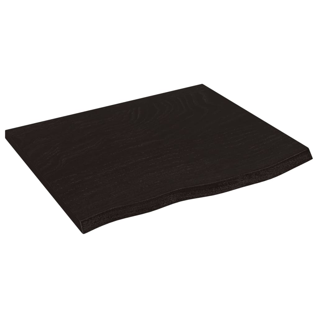 vidaXL Encimera baño madera maciza tratada marrón oscuro 60x50x(2-6)cm