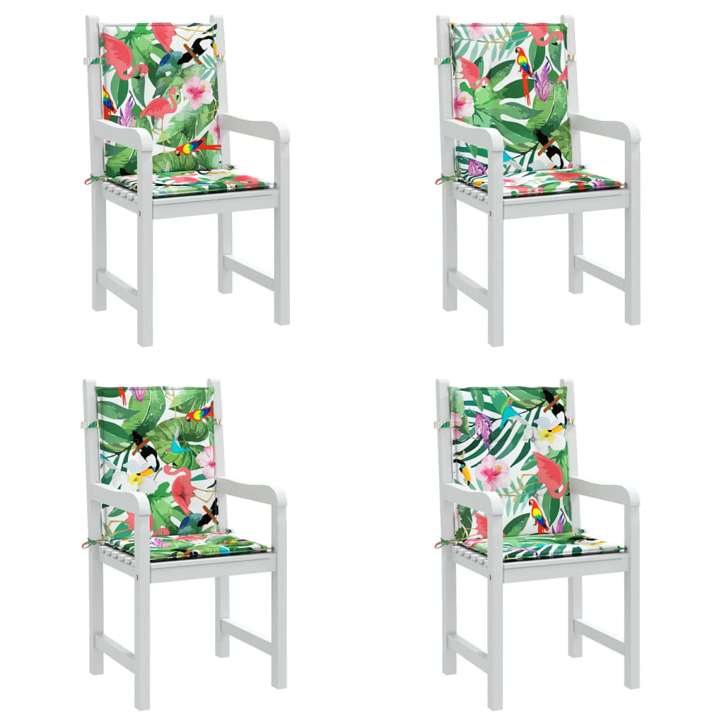 vidaXL Cojines para silla con respaldo bajo 4 uds tela multicolor