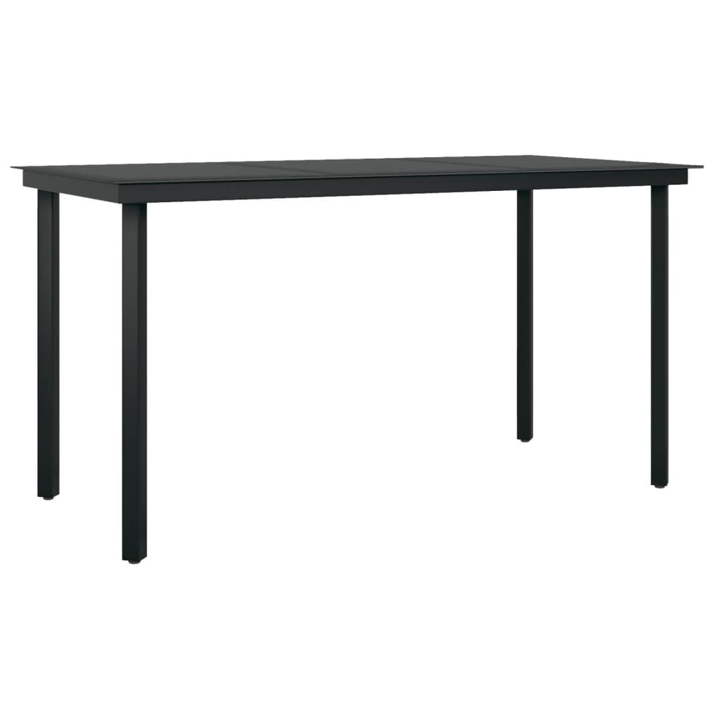 vidaXL Juego de comedor de jardín 7 piezas con cojines gris y negro