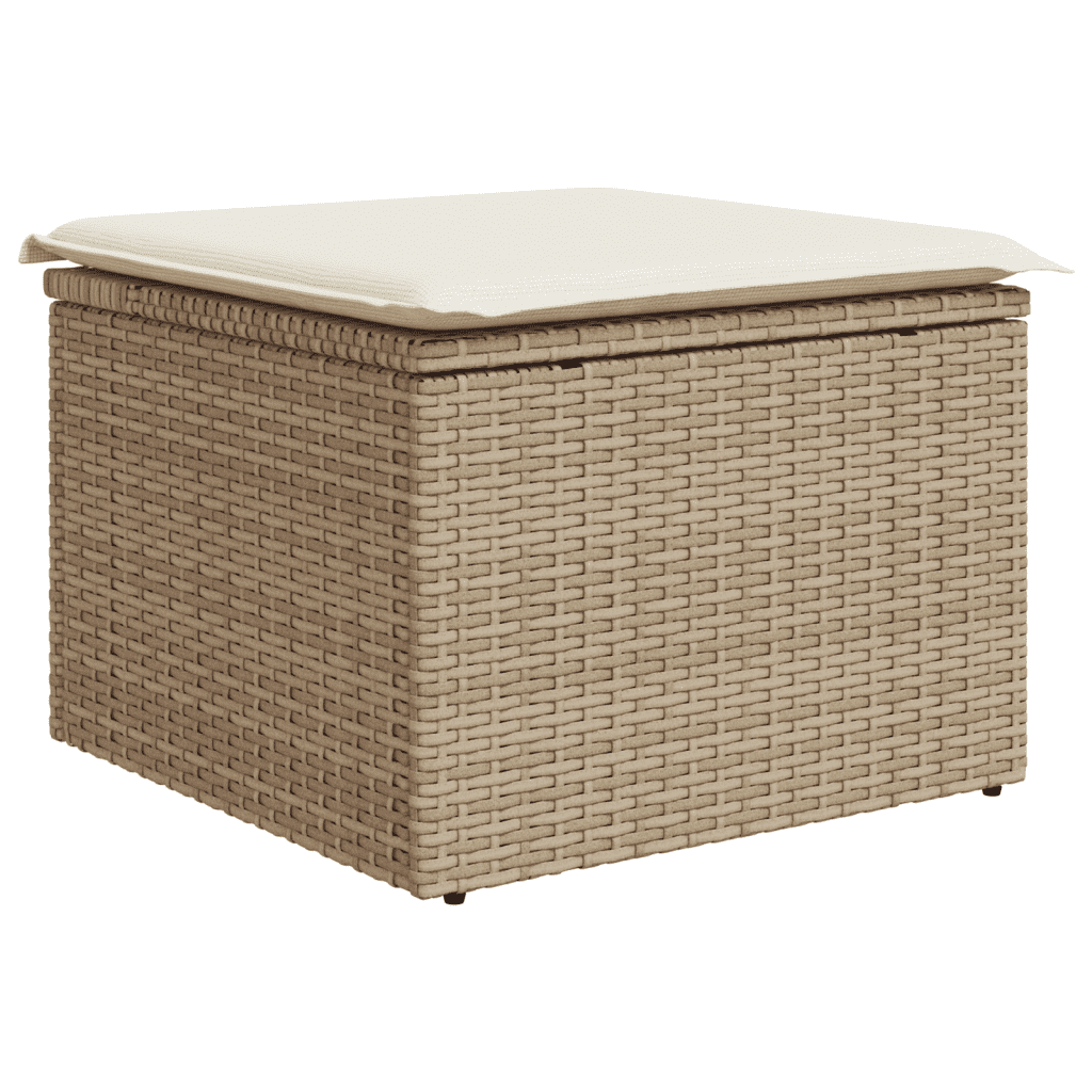 vidaXL Set de sofás de jardín 9 pzas con cojines ratán sintético beige