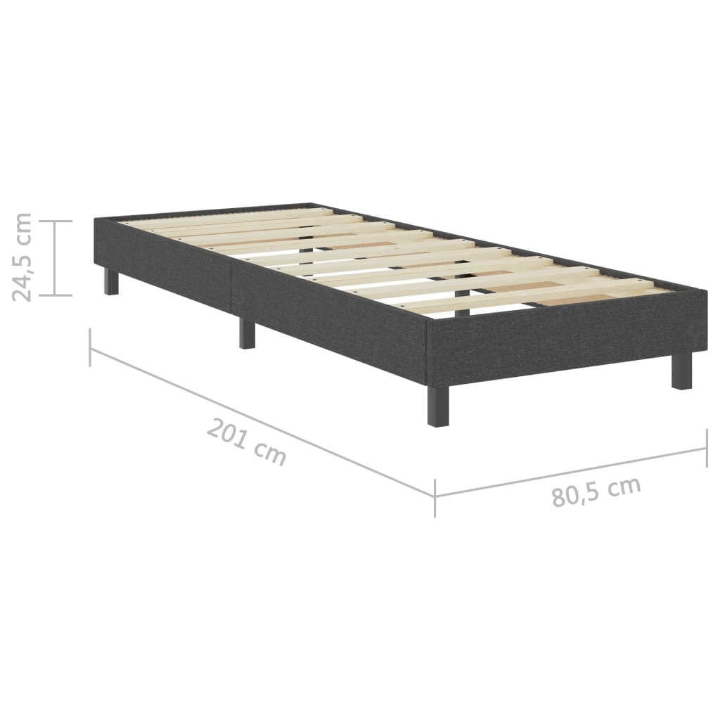 vidaXL Cama box spring tela gris oscuro 80x200 cm