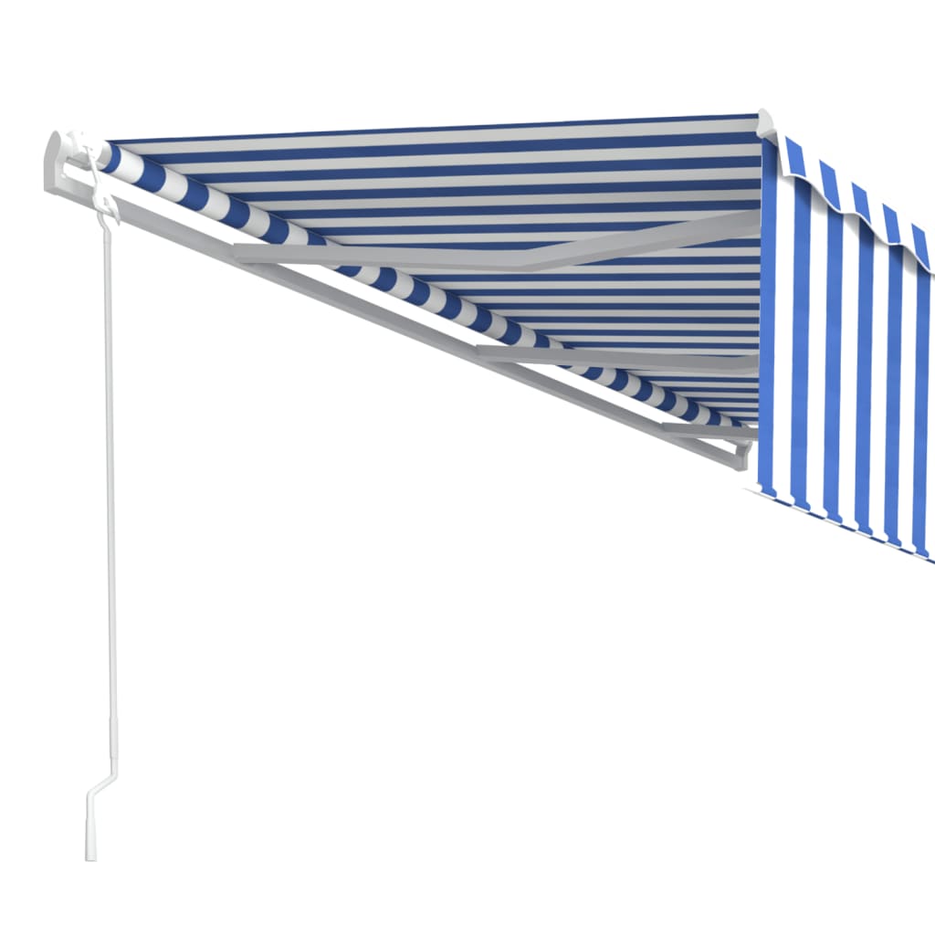 vidaXL Toldo automático retráctil con persiana 6x3 m azul y blanco