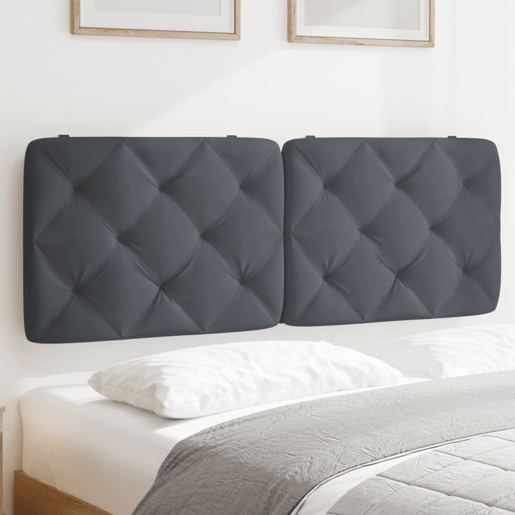 vidaXL Cabecero de cama acolchado terciopelo gris oscuro 140 cm