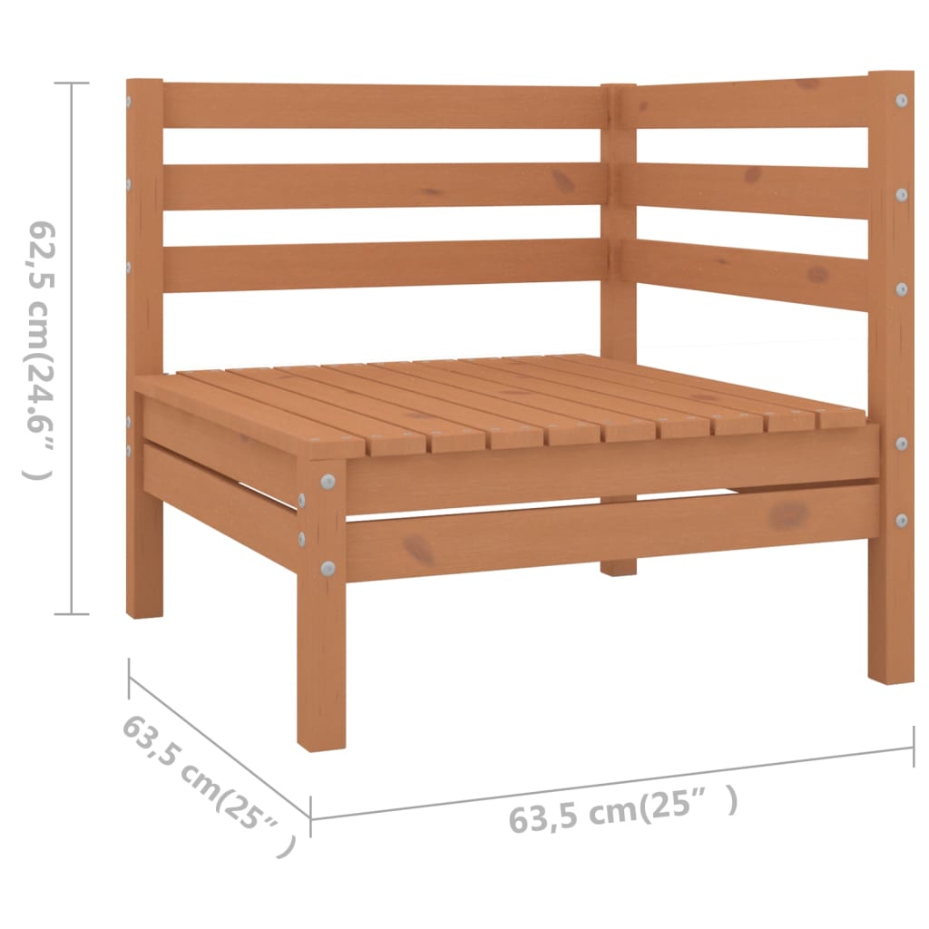 vidaXL Juego muebles de jardín 8 pzas madera pino maciza marrón miel