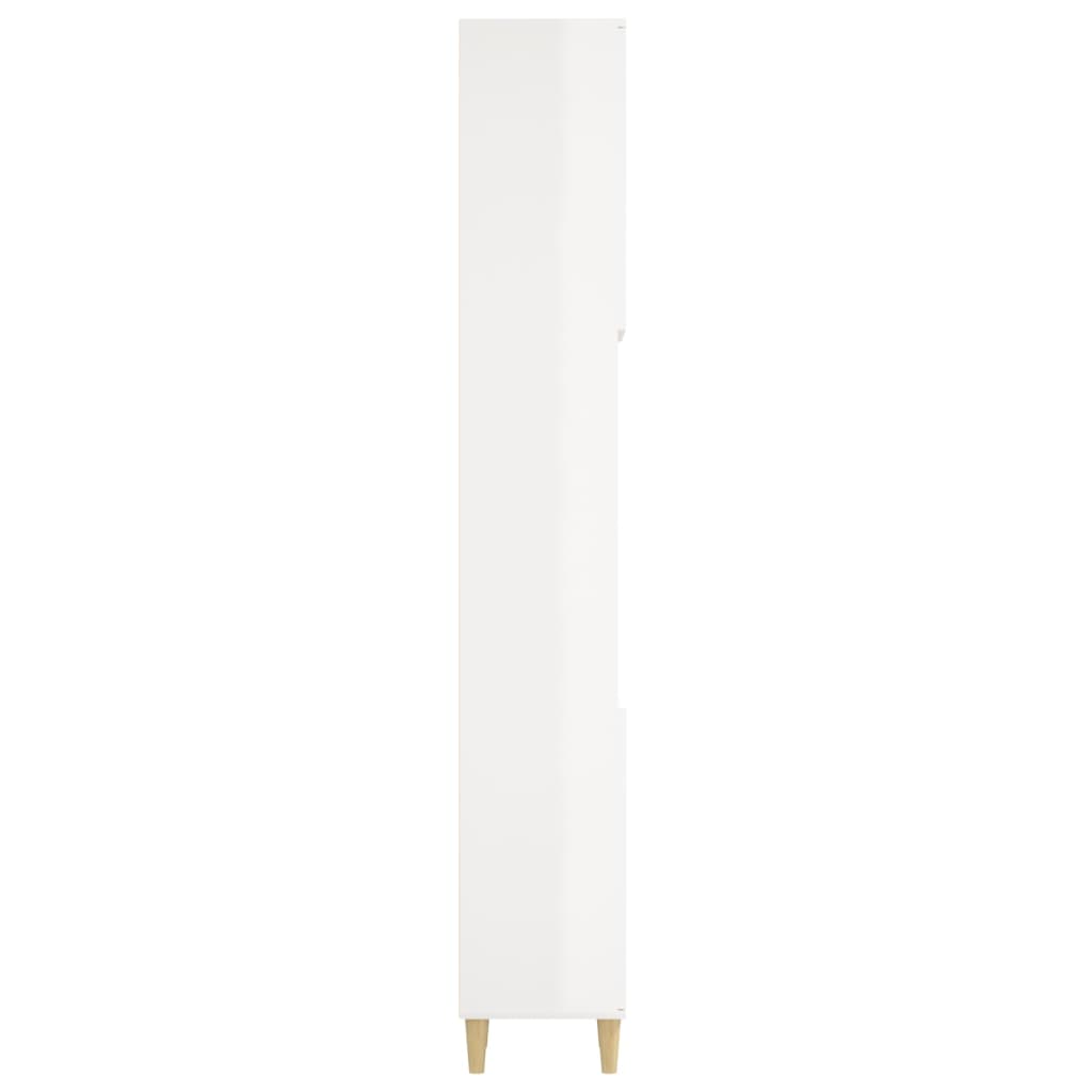 vidaXL Armario de baño madera contrachapada blanco brillo 30x30x190 cm
