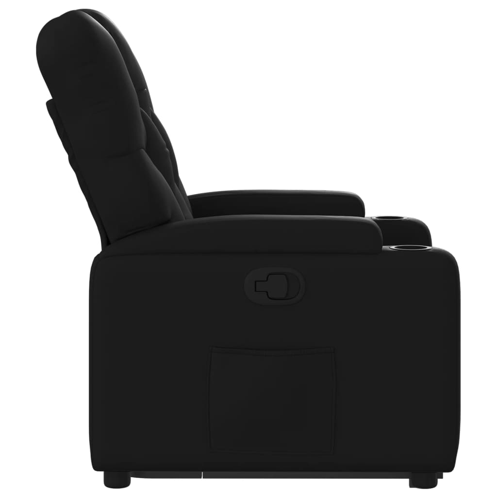 vidaXL Sillón reclinable elevable cuero artificial negro