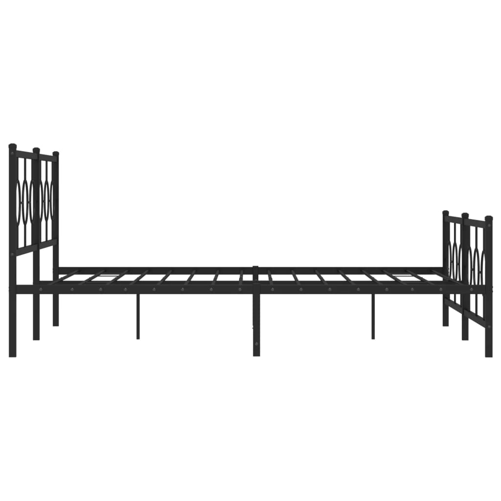 vidaXL Estructura cama sin colchón con estribo metal negro 200x200 cm