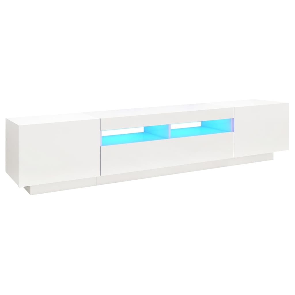 vidaXL Mueble para TV con luces LED blanco 200x35x40 cm
