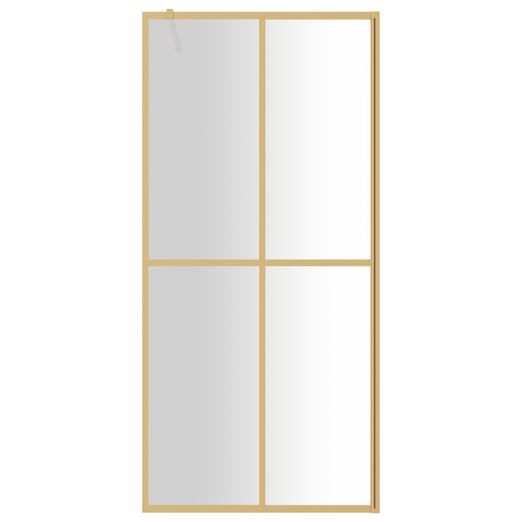 vidaXL Mampara puerta de ducha vidrio transparente ESG dorado 90x195cm