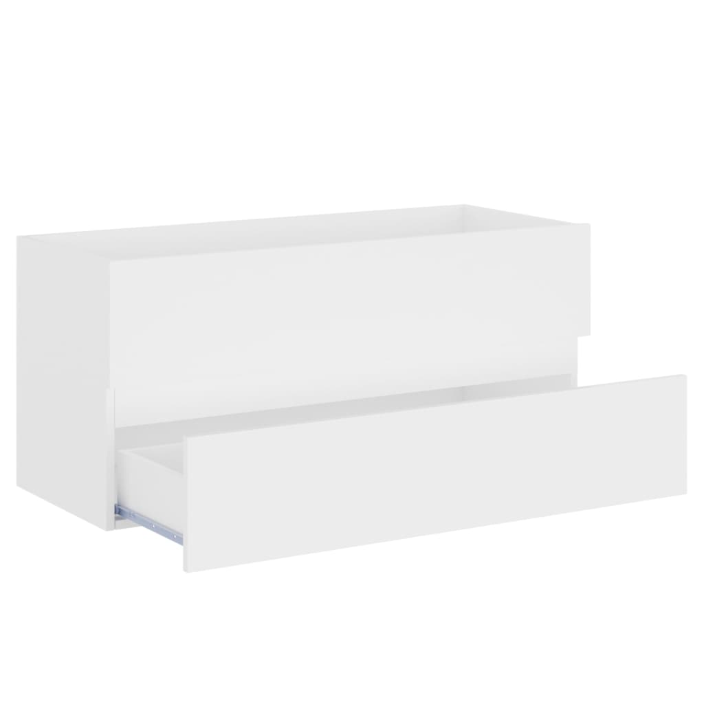 vidaXL Armario para lavabo madera contrachapada blanco 100x38,5x45 cm