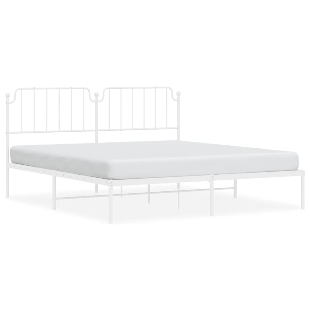 vidaXL Estructura cama sin colchón con cabecero metal blanco 180x200cm