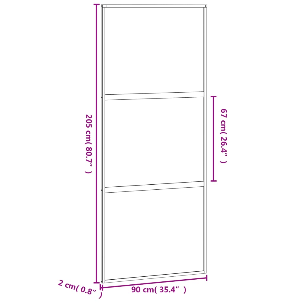 vidaXL Puerta corredera vidrio templado y aluminio blanca 90x205 cm