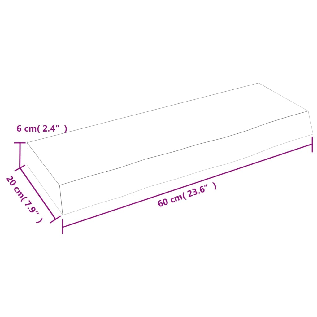 vidaXL Estante de pared madera roble tratada marrón oscuro 60x20x6 cm