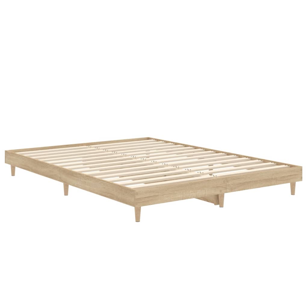 vidaXL Estructura de cama sin colchón madera roble Sonoma 140x190 cm