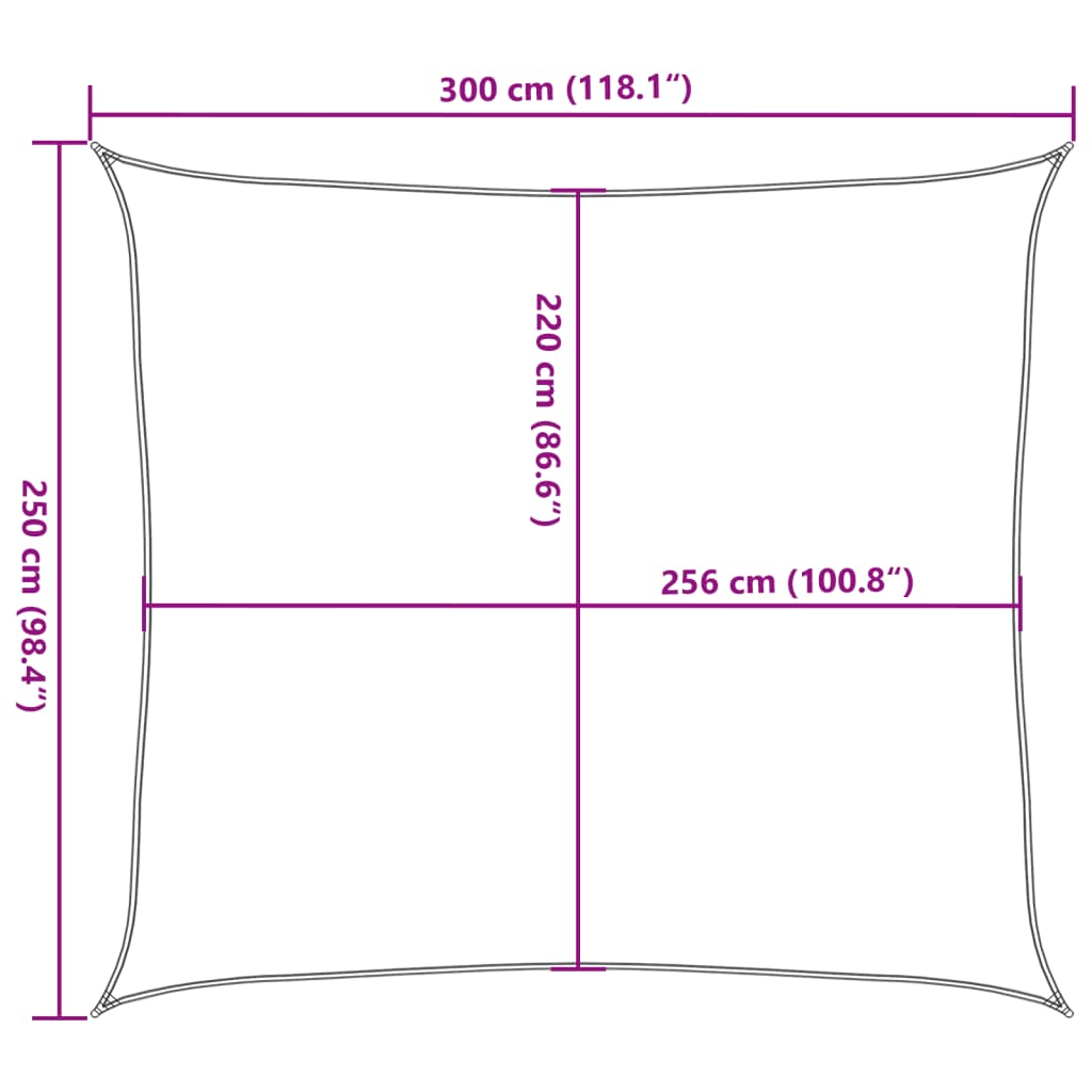 vidaXL Toldo de vela poliéster oxford 100% arena 3x2,5 m