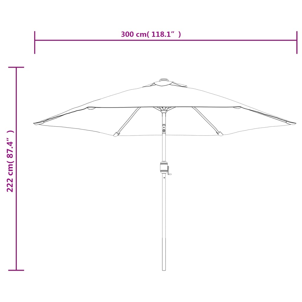 vidaXL Sombrilla de jardín con palo de metal antracita 300 cm