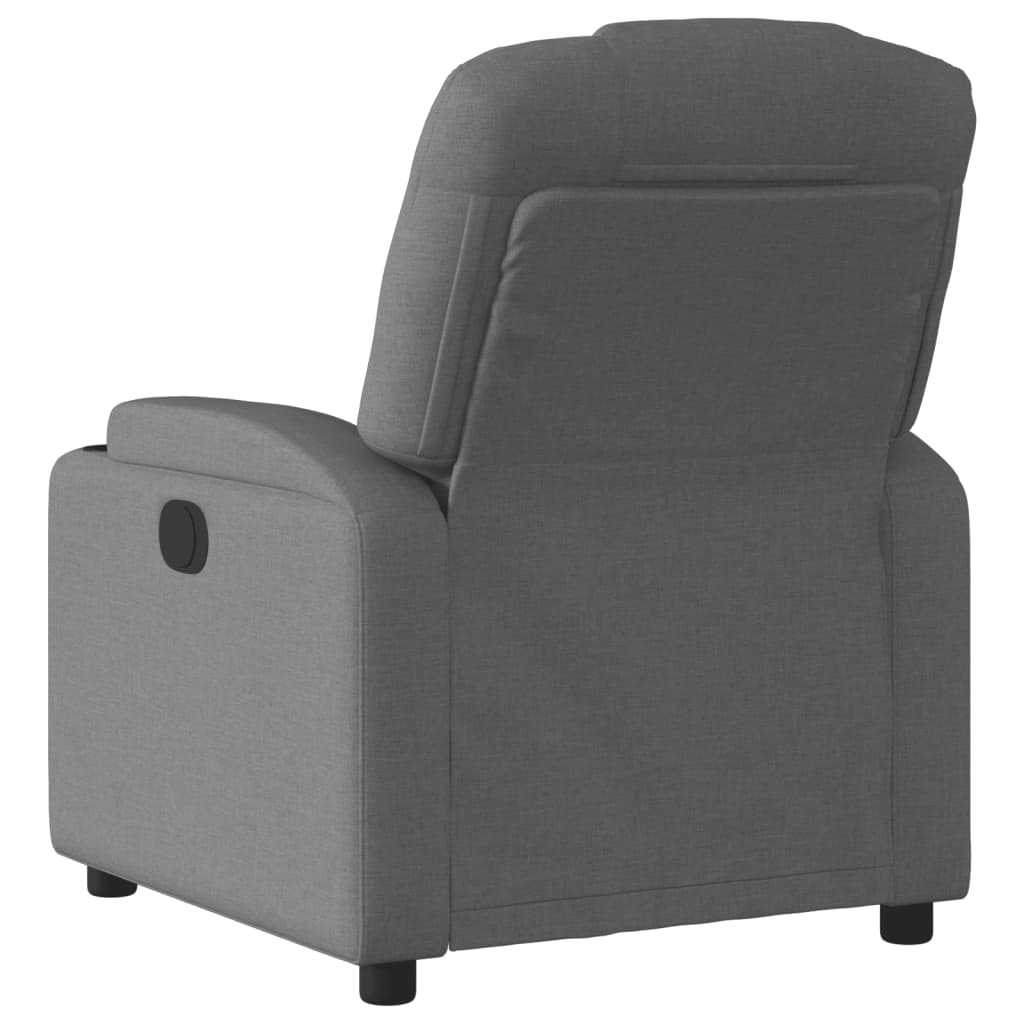 vidaXL Sillón reclinable de tela gris oscuro