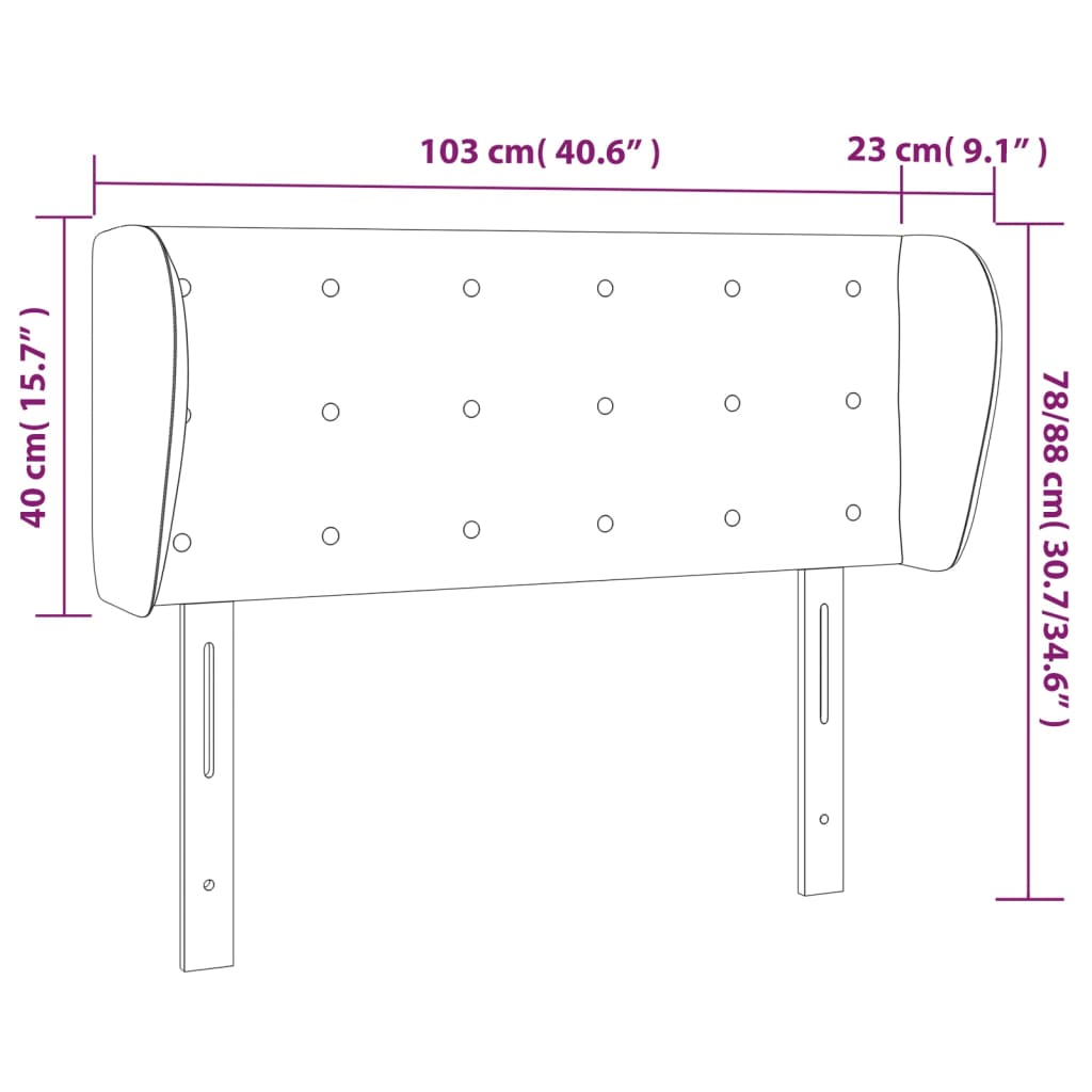 vidaXL Cabecero de cuero sintético color crema 103x23x78/88 cm