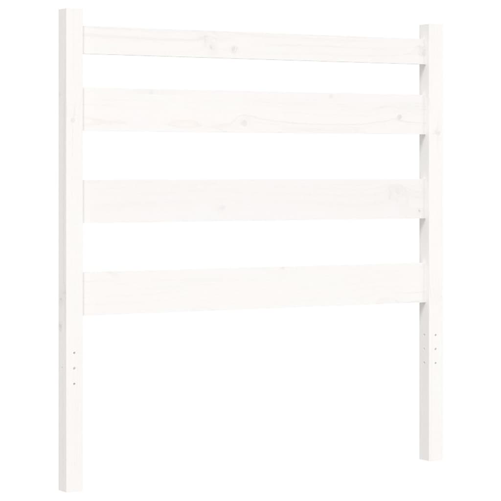 vidaXL Estructura de cama con cabecero madera maciza blanco 90x190 cm