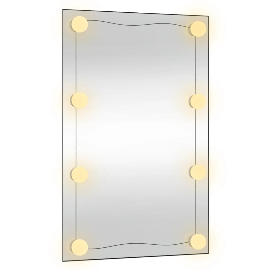 vidaXL Espejo de pared rectangular con luces LED vidrio 50x80 cm