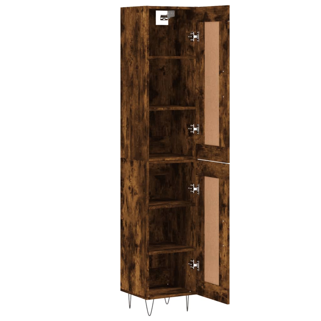 vidaXL Aparador de madera contrachapada roble ahumado 34,5x34x180 cm