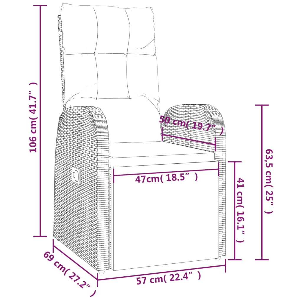 vidaXL Set de comedor de jardín 9 pzas y cojines ratán sintético negro