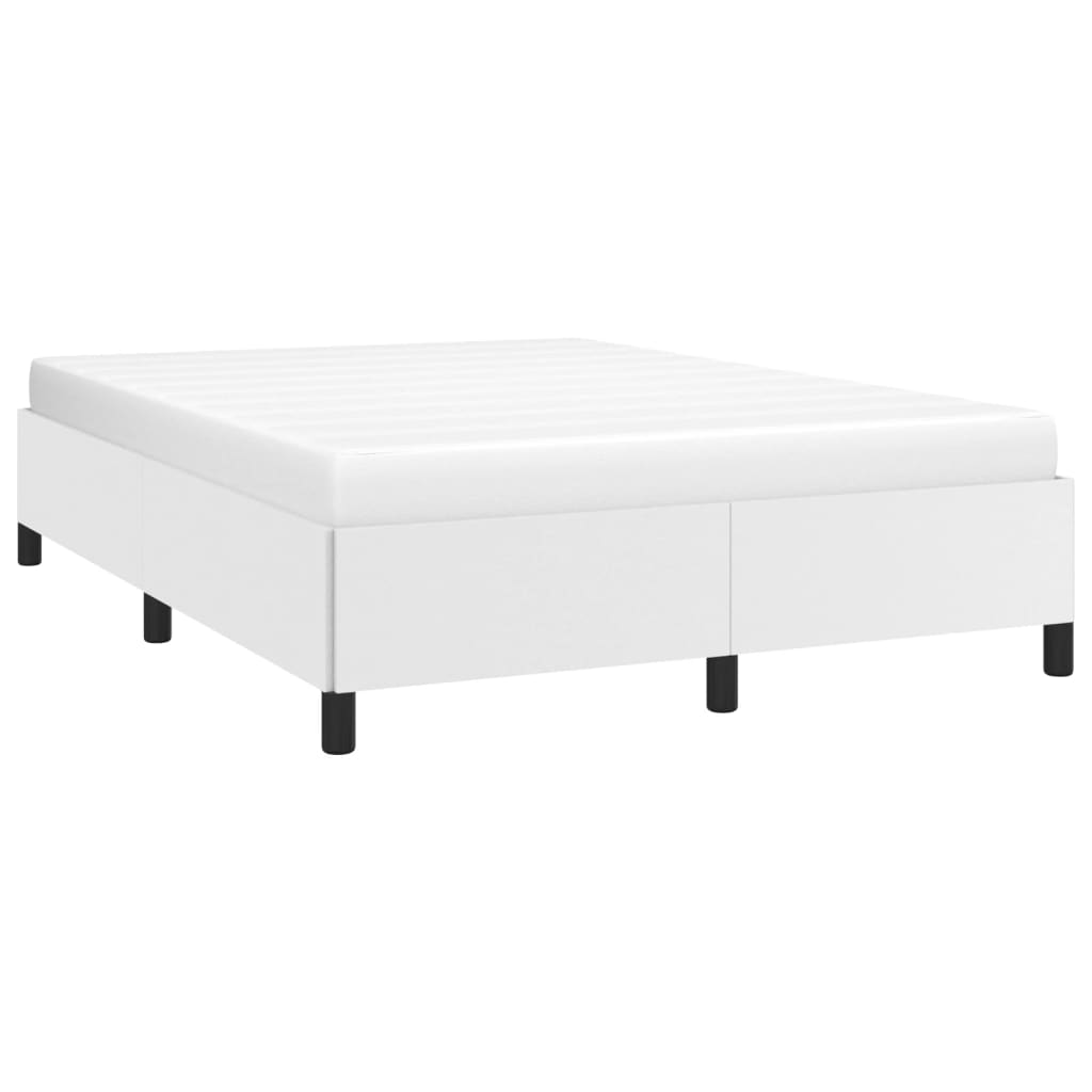 vidaXL Estructura de cama sin colchón cuero sintético blanco 140x190cm