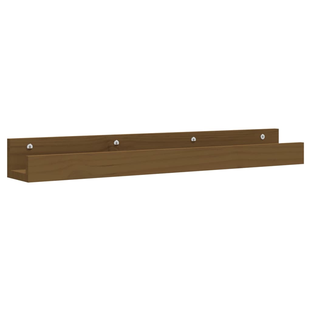 vidaXL Estantes de pared 2 uds madera de pino marrón miel 80x12x9 cm