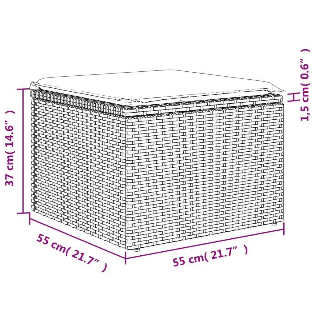 vidaXL Set de muebles de jardín 6 pzas y cojines ratán sintético gris